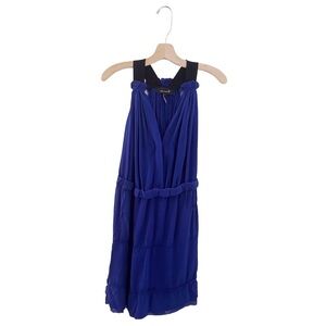 Isabel Marant Etoile Mini Dress Silk Purple Raw Hem Edges Sleeveless